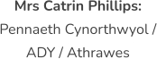 Mrs Catrin Phillips:  Pennaeth Cynorthwyol / ADY / Athrawes